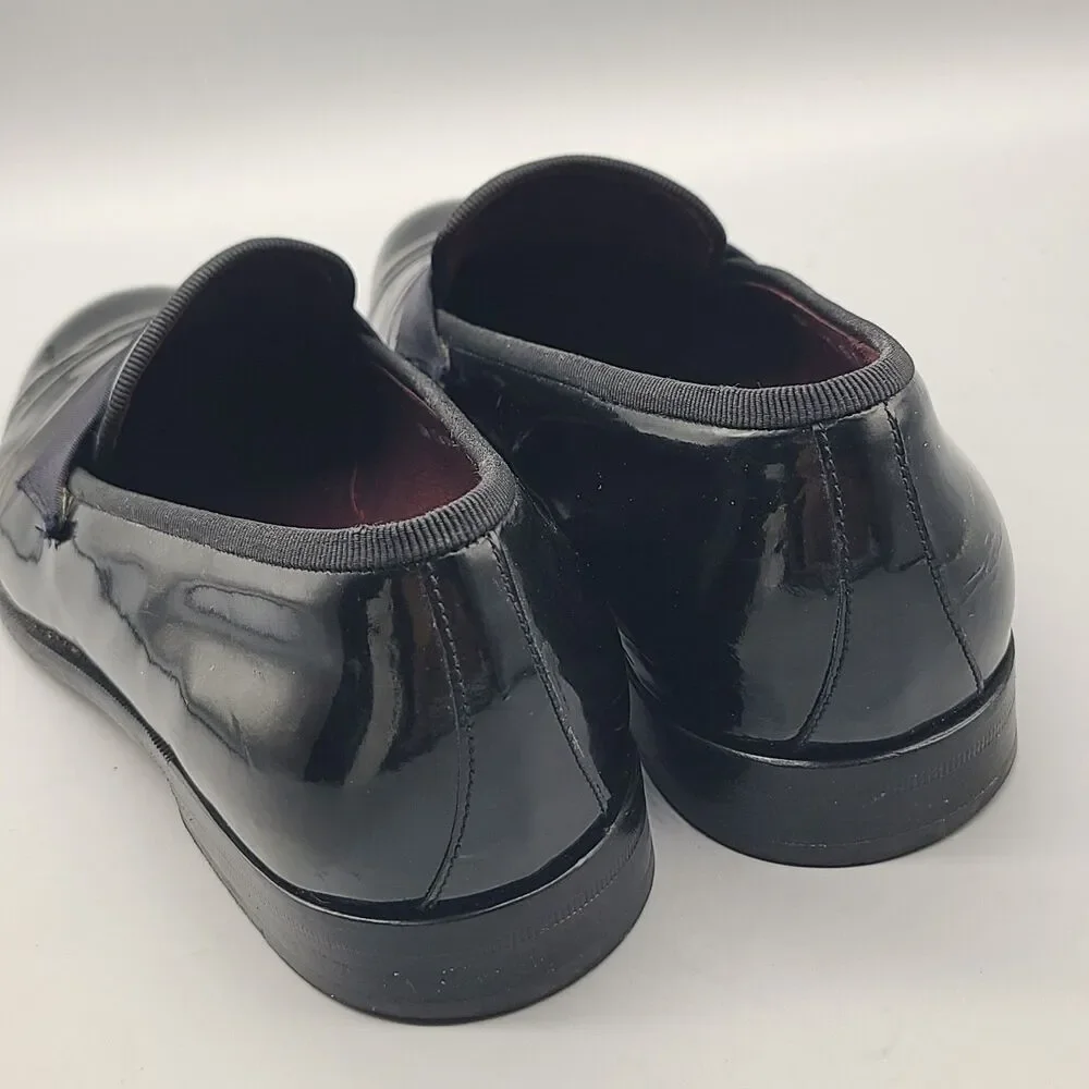 Salvatore Ferragamo Bryden Banded black patent Tuxedo Loafer Size 9.5 D Used